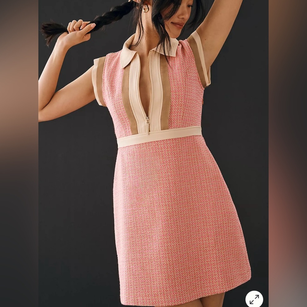 Tweed Pink and Tan Women's Dress